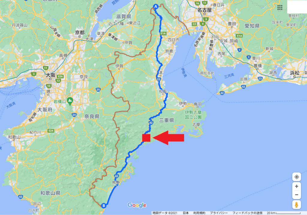 三重県縦断地図、荷坂峠、マンボウの丘